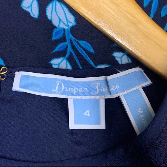 Draper James Meadow Vines Lace Fit & Flare Dress in Nassau Navy Size 4 $285 - Picture 8 of 10